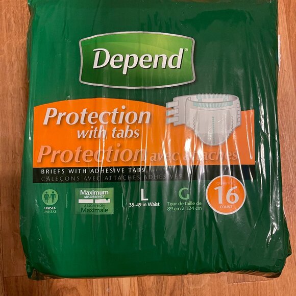 Depends Briefs with Adhesive Tabs - Picture 1 of 2